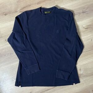 Y2K Timberland 2003 Waffle‎ Knit Long Pullover Sweater. Blue. Medium. GUC.